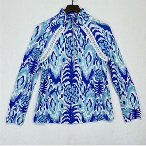 Lilly Pulitzer Skipper Popover in Serene Blue Tropi Call Me- XS